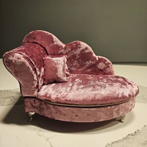 Great VDAY gift...NEW Purple Velvet Sofa Jewelry Box - UNIQUE